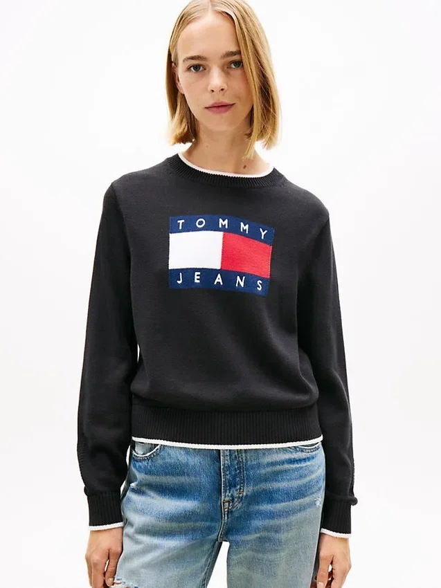 Tommy Jeans Flag Logo Tipped Sweater Tommy Jeans Flag Logo Tipped Sweater