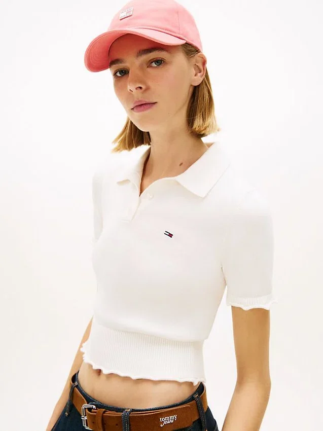 Tommy Jeans Lettuce-Trim Sweater Polo Tommy Jeans Lettuce-Trim Sweater Polo