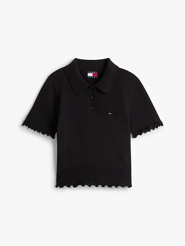 Tommy Jeans Lettuce-Trim Sweater Polo Tommy Jeans Lettuce-Trim Sweater Polo