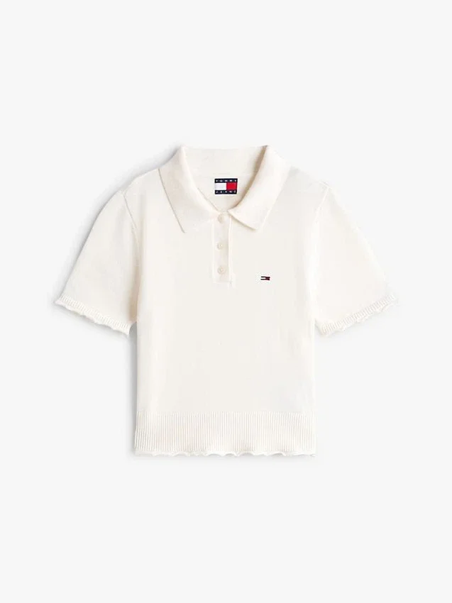 Tommy Jeans Lettuce-Trim Sweater Polo Tommy Jeans Lettuce-Trim Sweater Polo