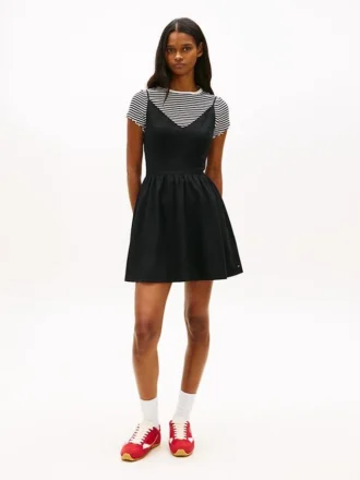 Tommy Jeans Linen-Blend Skater Dress
