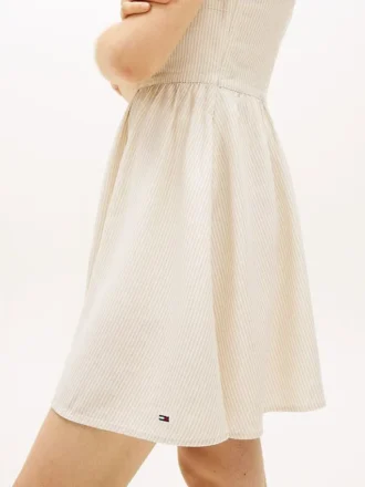 Tommy Jeans Linen-Blend Skater Dress