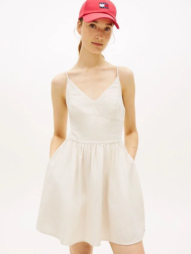 Tommy Jeans Linen-Blend Skater Dress Tommy Jeans Linen-Blend Skater Dress