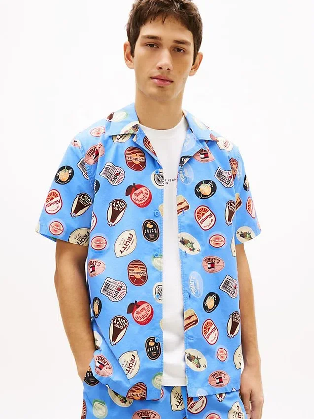 Tommy Jeans Printed Poplin Camp Shirt Tommy Jeans Printed Poplin Camp Shirt