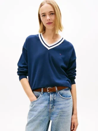 Tommy Jeans Relaxed Fit V-Neck Sweater