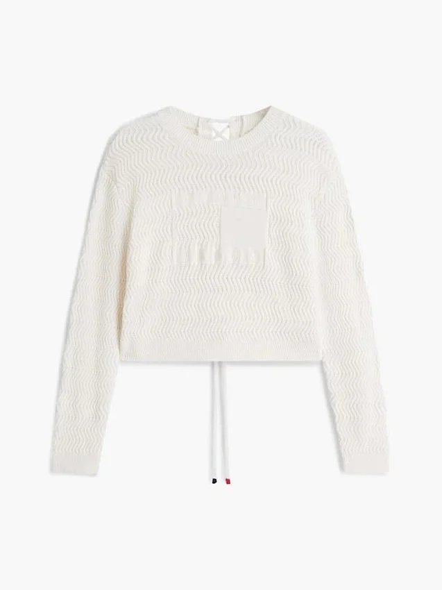 Tommy Jeans Textured Lace-Up Sweater Tommy Jeans Textured Lace-Up Sweater