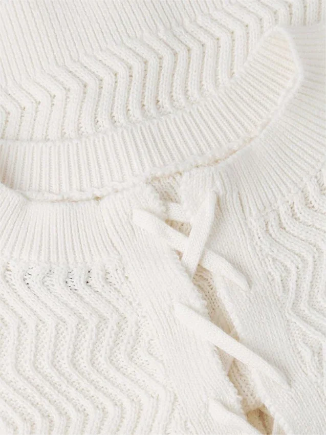 Tommy Jeans Textured Lace-Up Sweater Tommy Jeans Textured Lace-Up Sweater