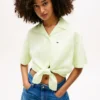 Tommy Jeans Tie-Front Linen-Blend Shirt Tommy Jeans Tie-Front Linen-Blend Shirt