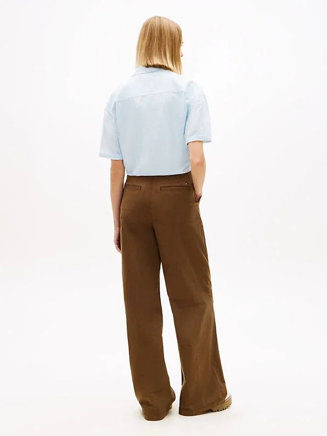 Tommy Jeans Tie-Front Linen-Blend Shirt Tommy Jeans Tie-Front Linen-Blend Shirt