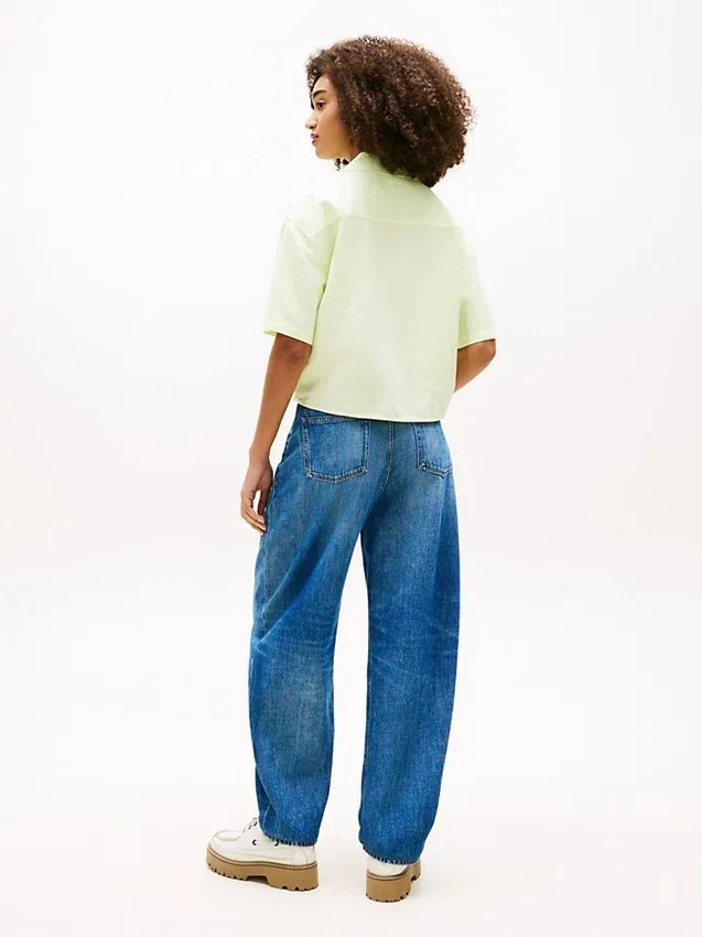 Tommy Jeans Tie-Front Linen-Blend Shirt Tommy Jeans Tie-Front Linen-Blend Shirt