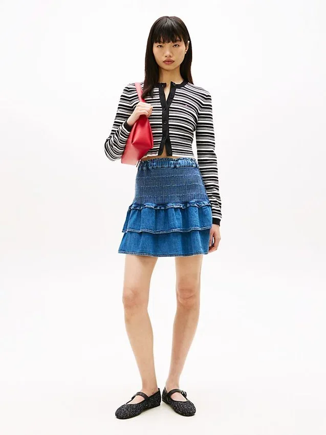 Tommy Jeans Tiered Chambray Mini Skirt Tommy Jeans Tiered Chambray Mini Skirt