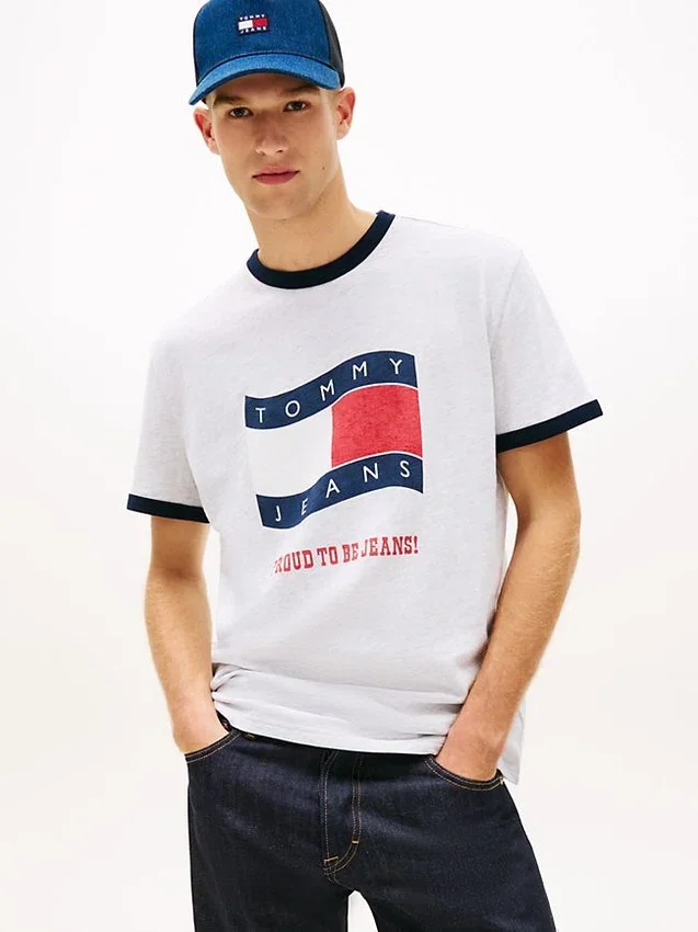 Tommy Jeans Wavy Flag Ringer T-Shirt Tommy Jeans Wavy Flag Ringer T-Shirt
