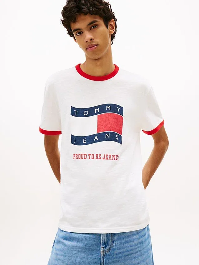 Tommy Jeans Wavy Flag Ringer T-Shirt Tommy Jeans Wavy Flag Ringer T-Shirt