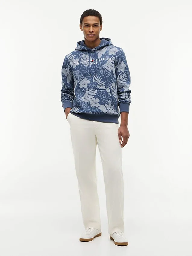 Tropical Print Brushed-Back Hoodie Tropical Print Brushed-Back Hoodie