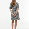 Tropical Print Linen-Blend Shirtdress Tropical Print Linen-Blend Shirtdress