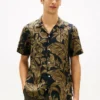 Tropical Print Linen Camp Shirt Tropical Print Linen Camp Shirt