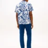 Tropical Print Linen Camp Shirt