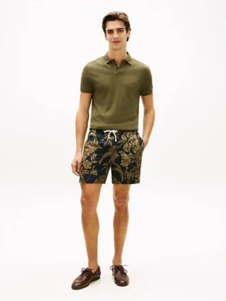 Tropical Print Linen Short
