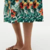 Tropical Print Tiered Linen-Blend Dress Tropical Print Tiered Linen-Blend Dress