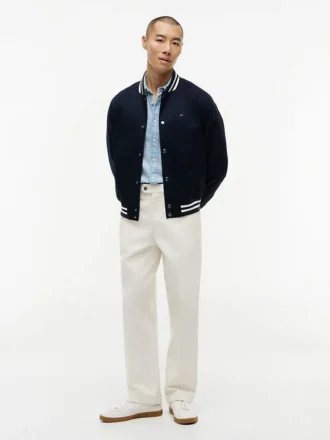 Water-Repellent Flag Logo Varsity Jacket