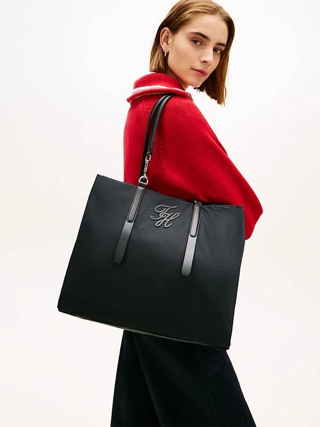 Water-Repellent Script Monogram Tote Bag Water-Repellent Script Monogram Tote Bag