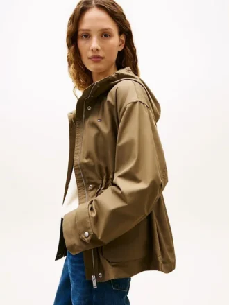Water-Resistant Hooded Short Parka