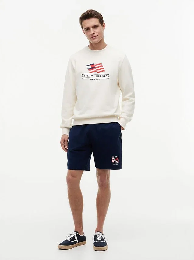 Wavy Flag Logo Crewneck Sweatshirt Wavy Flag Logo Crewneck Sweatshirt
