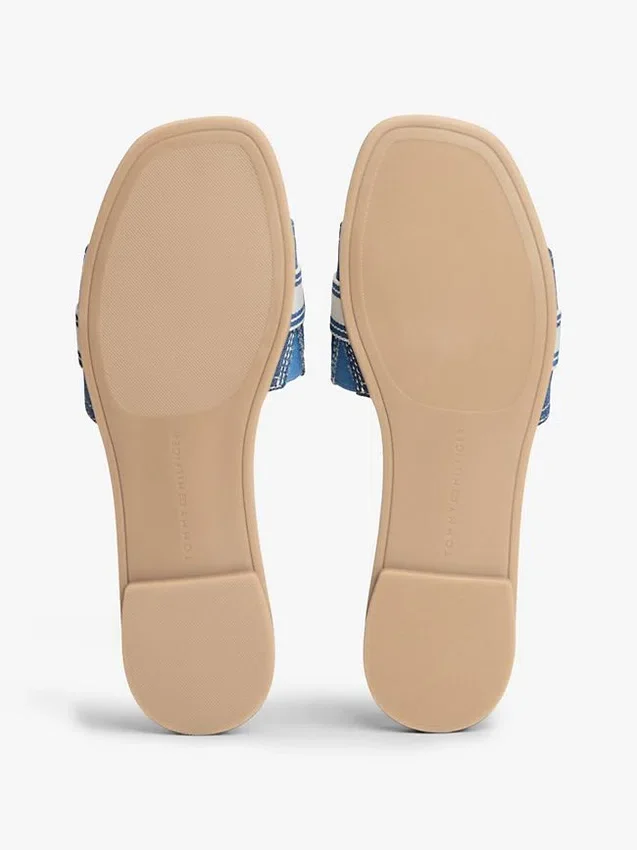 Webbing Logo Denim Slide Sandal Webbing Logo Denim Slide Sandal