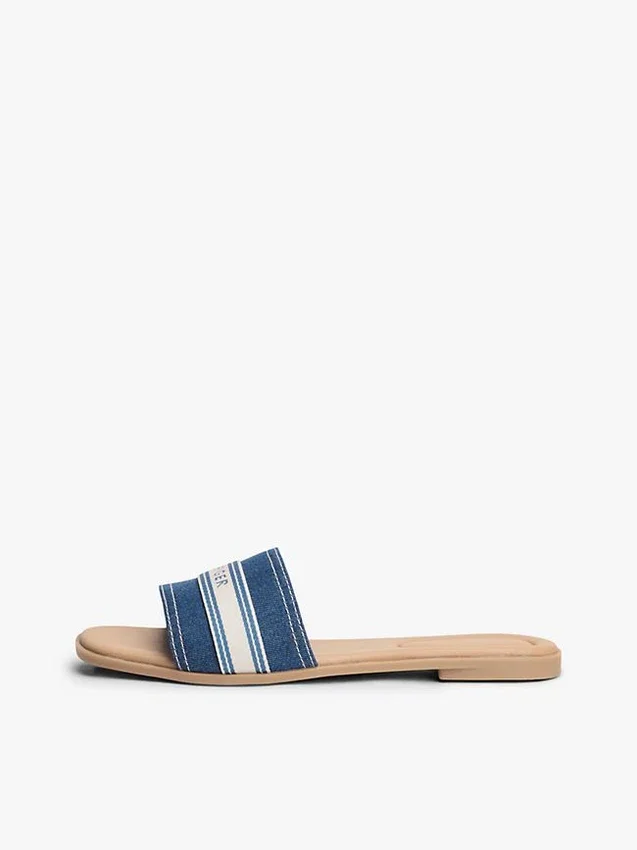 Webbing Logo Denim Slide Sandal Webbing Logo Denim Slide Sandal