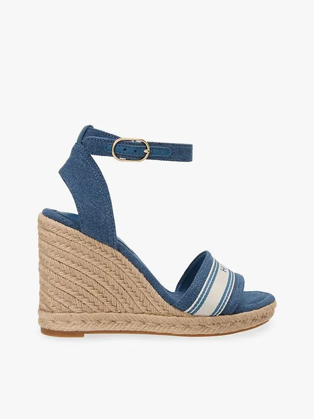 Webbing Logo Denim Wedge Espadrille Webbing Logo Denim Wedge Espadrille