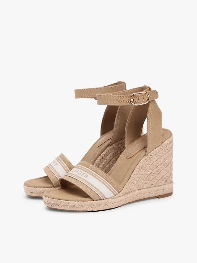 Webbing Logo Denim Wedge Espadrille Webbing Logo Denim Wedge Espadrille