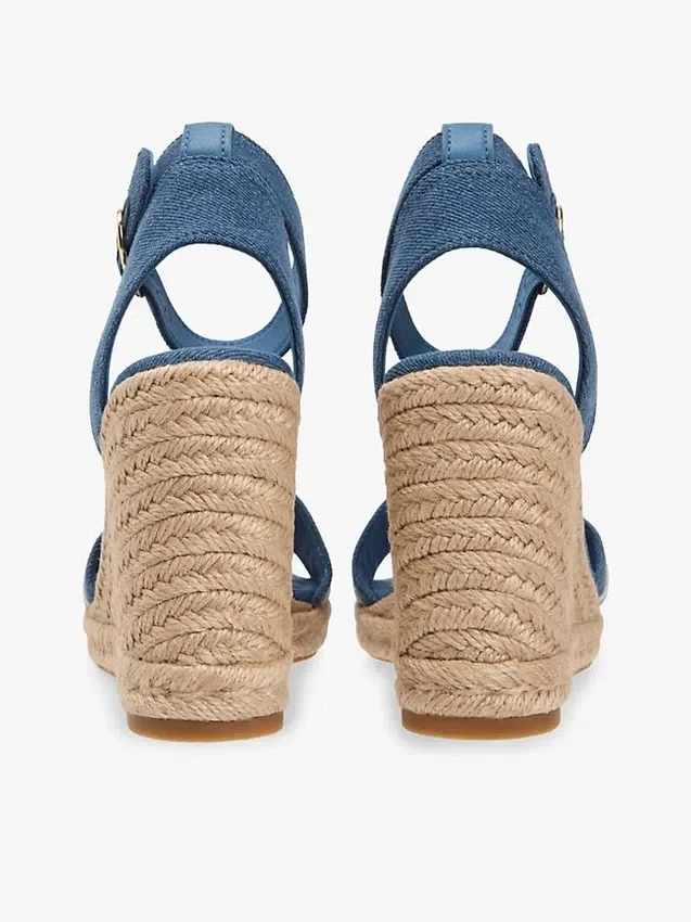 Webbing Logo Denim Wedge Espadrille Webbing Logo Denim Wedge Espadrille