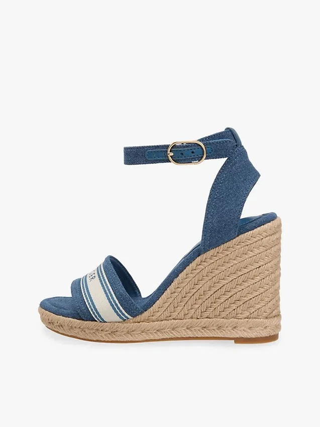 Webbing Logo Denim Wedge Espadrille Webbing Logo Denim Wedge Espadrille