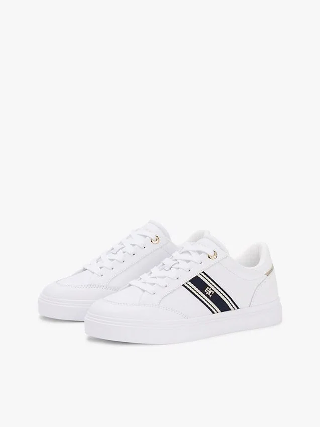 Webbing Stripe Leather Cupsole Sneaker Webbing Stripe Leather Cupsole Sneaker
