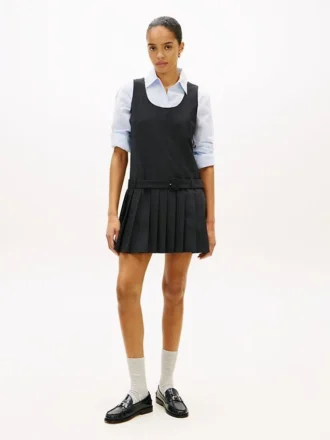 Wool-Blend Pleated Mini Dress Wool-Blend Pleated Mini Dress