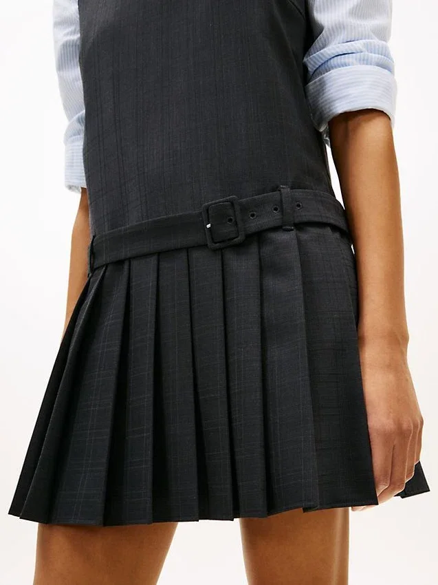 Wool-Blend Pleated Mini Dress Wool-Blend Pleated Mini Dress