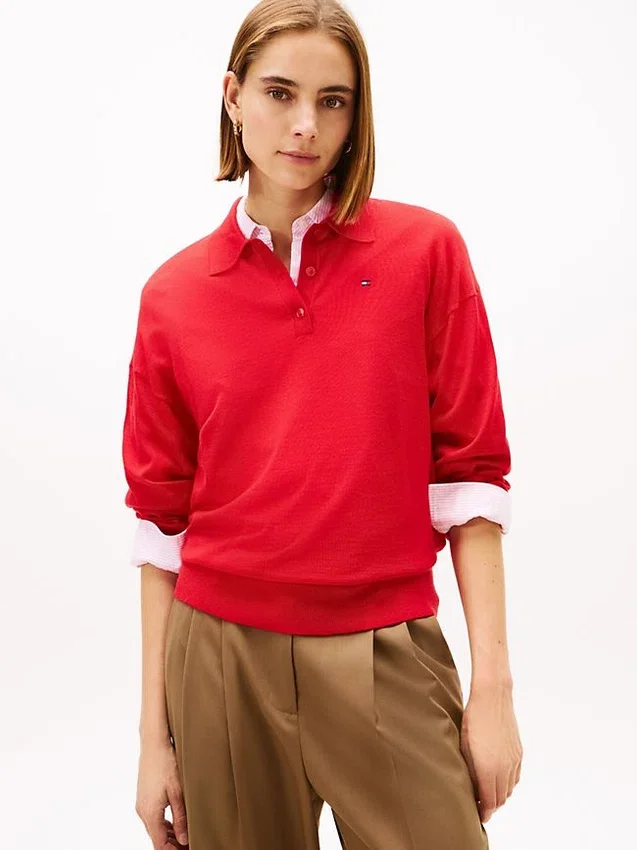 Wool-Silk Blend Sweater Polo Wool-Silk Blend Sweater Polo