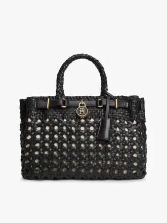 Woven Leather Mini Tote Bag Woven Leather Mini Tote Bag