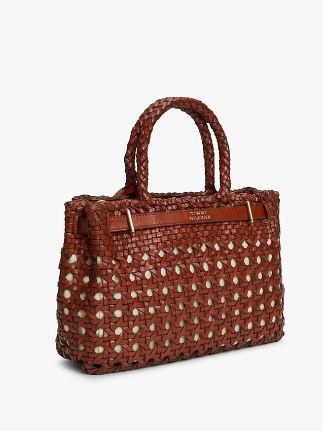 Woven Leather Mini Tote Bag Woven Leather Mini Tote Bag