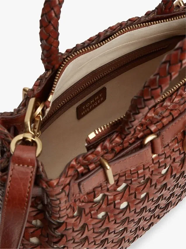 Woven Leather Mini Tote Bag Woven Leather Mini Tote Bag